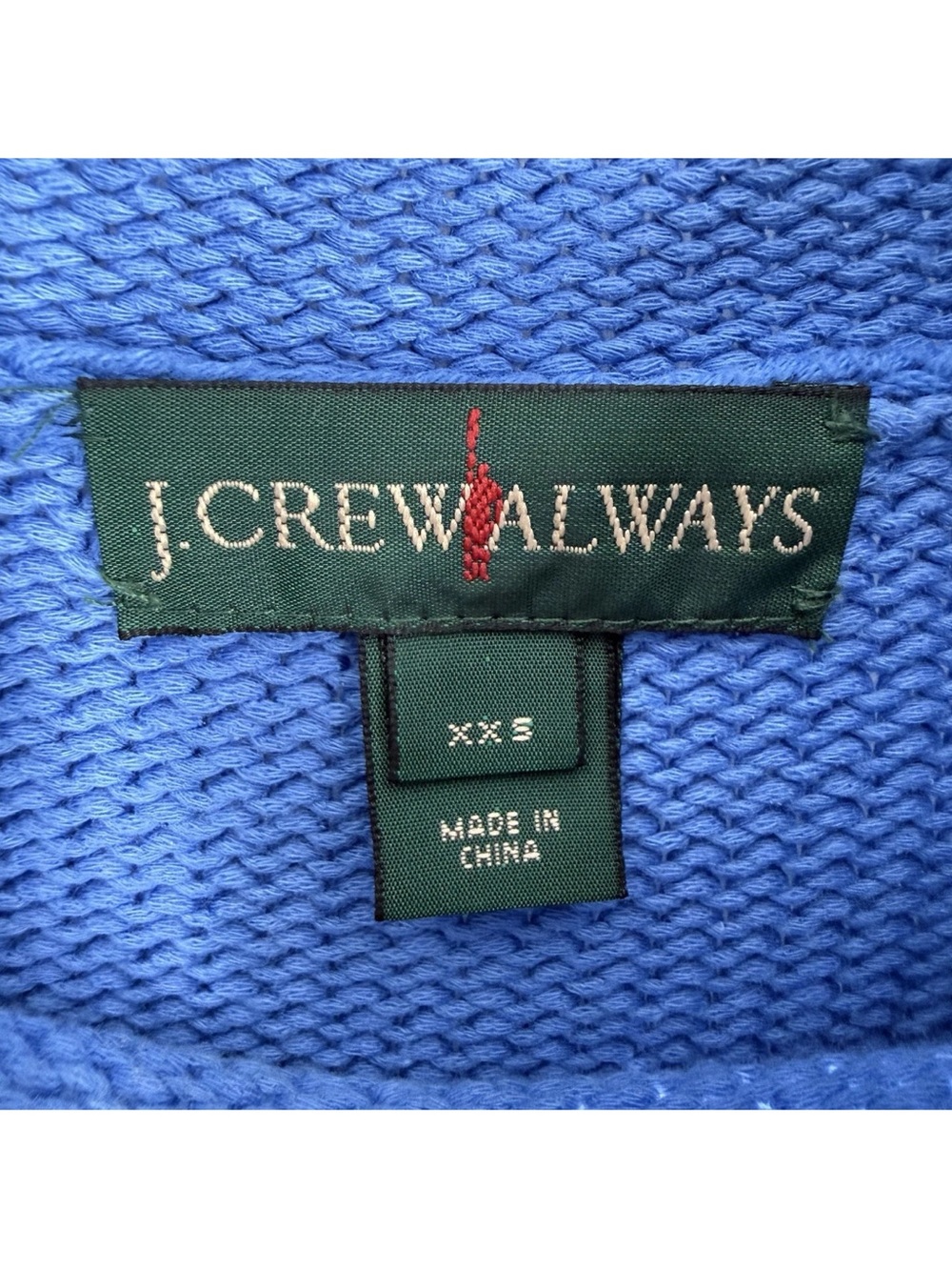 J Crew 1988 Rollneck Sweater Womens Size XXS Blue Periwinkle Cotton Blend - Picture 8 of 9